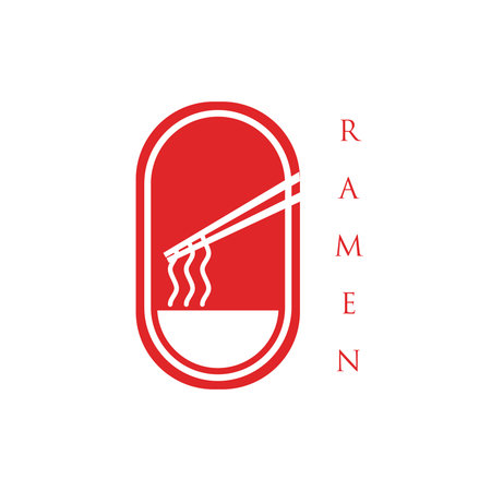 noodle or ramen logo vector illustration. asian noodles concept logos.のイラスト素材