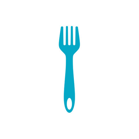 fork flat design vector illustration isolated on white background. restaurant business concept. Kitchen tools, utensils and kitchen accessoriesのイラスト素材