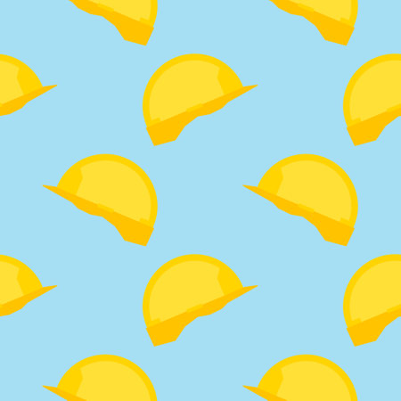 safety helmet seamless pattern. Vector illustration of a building helmet. Hard hat seamless pattern.のイラスト素材