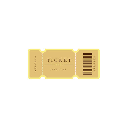 ticket flat design vector illustration. Vintage paper admit one and ticket samples icon.のイラスト素材