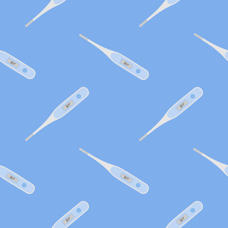 medical thermometer seamless pattern vector illustration. Seamless pattern with medical elements....