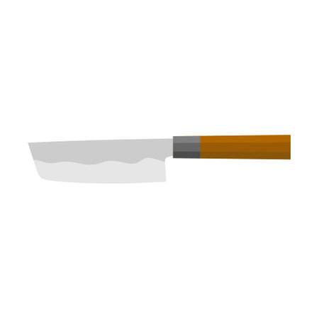 bunka knife flat design vector illustration. traditional Japanese kitchen knifeのイラスト素材