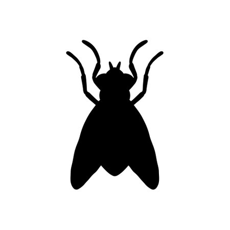 flt silhouette vector illustration. Fly vector icon isolated on white background. Flat vector fly icon symbol sign from modern animals collection for mobile concept and web apps designのイラスト素材