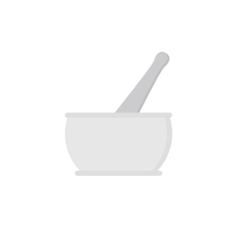 mortar and pestle flat design vector illustration. Grinding tools.のイラスト素材