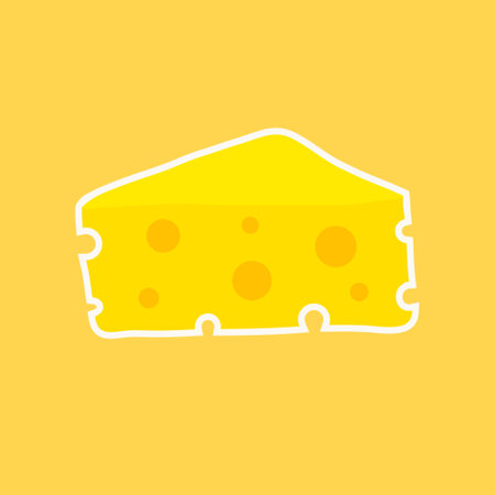 cheese flat design vector illustration. Delicious flat style food. Organic meal isolated on backgroundのイラスト素材