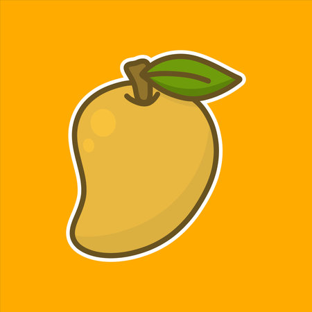 mango flat design vector illustration. mango colorful fruit. Natural tropical fruit.のイラスト素材