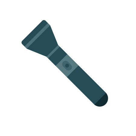 Flashlight icon flat style. Electric lamp vector illustration on isolated white backgroundのイラスト素材