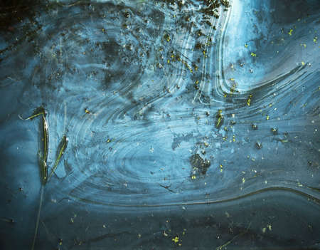 Closeup of watery oil filmの写真素材
