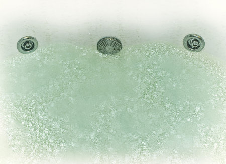 the filled bathtub, closeupの写真素材