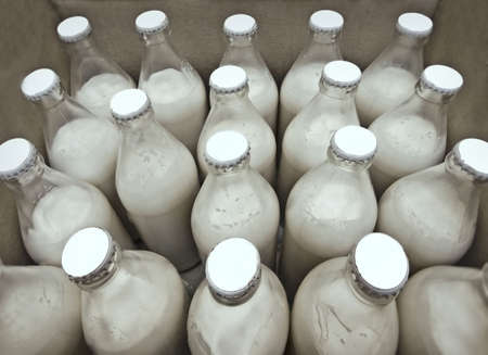 bottled milk package の写真素材