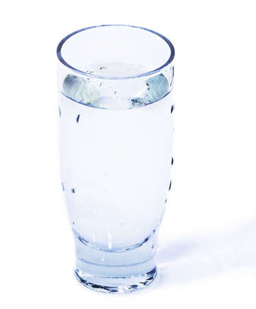 glass of ice waterの写真素材