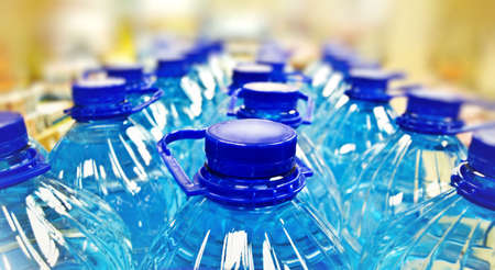 row of bottled water の写真素材