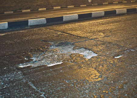 broken road with armatureの写真素材