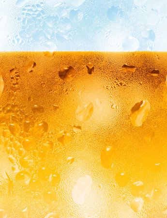 beer in glass, closeupの写真素材