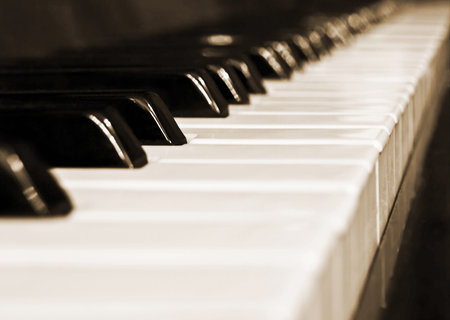 piano keys, shallow dof