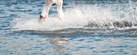 waterskier`s legs