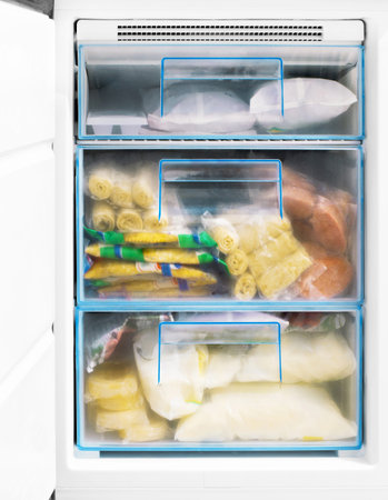 products in freezer