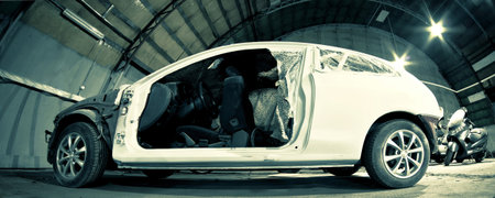 car under repair in garage