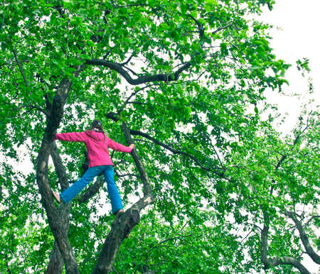 girl on apple-treeの写真素材