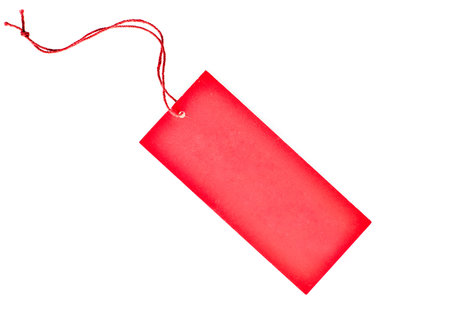 blank red paper tag