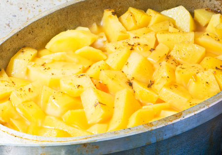 potatoes cutの写真素材