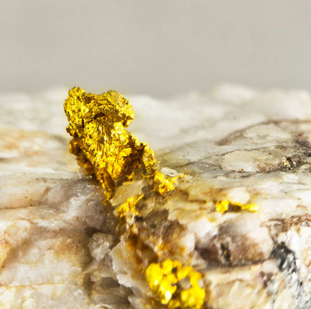 native gold in quartz