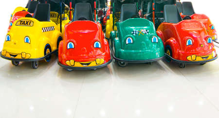 childrens amusement carsの写真素材