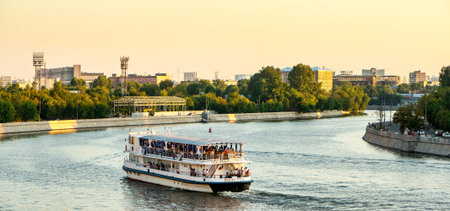 Moscow, Russia, 2012: passenger river trafficのeditorial素材