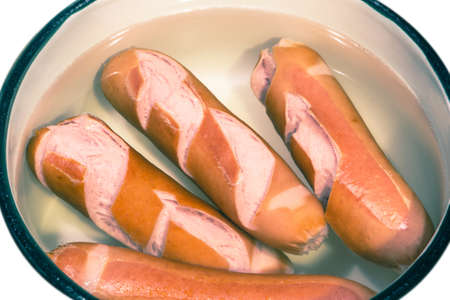 boiling sausagesの写真素材