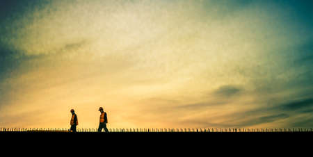 evening construction siteの写真素材