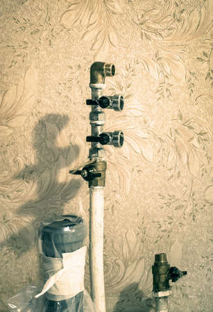 ball-valves on pipelineの写真素材