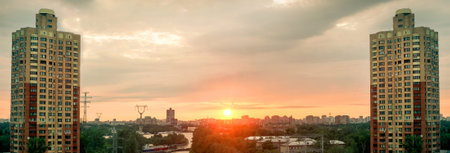 urban sunsetの写真素材