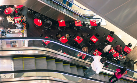 cafe in shopping centerのeditorial素材