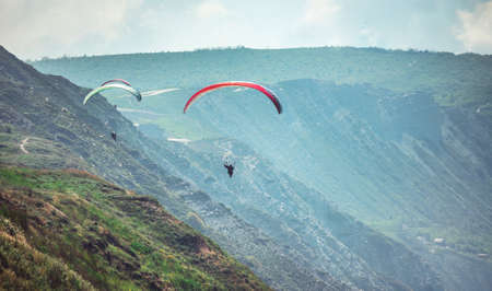 paraglidingの写真素材