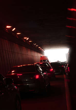 traffic in tunnel の写真素材