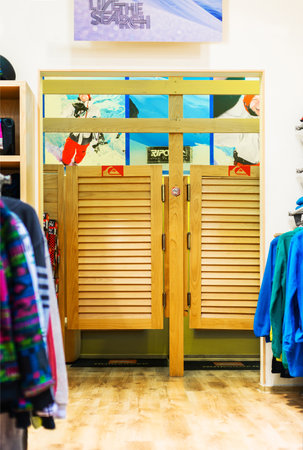 fitting room in the clothe storeのeditorial素材