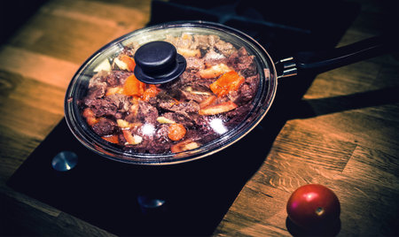 night cooking の写真素材