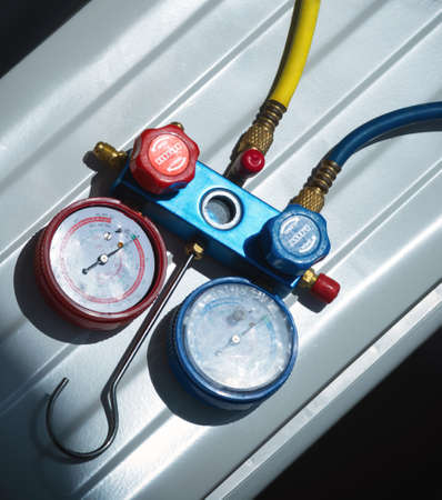 air-conditioner filling stationの写真素材