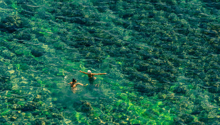 Bathing girlsの写真素材