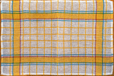 tablecloth on table isolated on whiteの写真素材