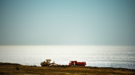 construction vehicles on the wild coast