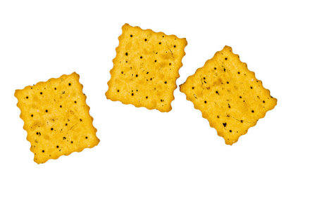 crackers or cookies on whiteの写真素材