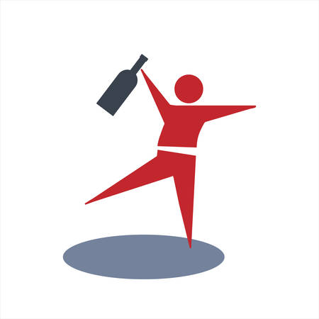 humorous concept with drunken personageのイラスト素材