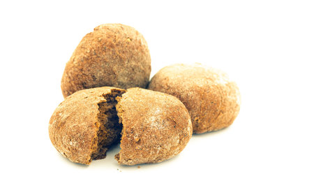 breads, still-life on white