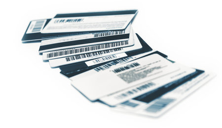 the plastic cards, on white