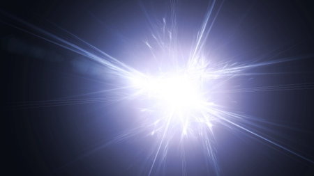 blue flash in dark