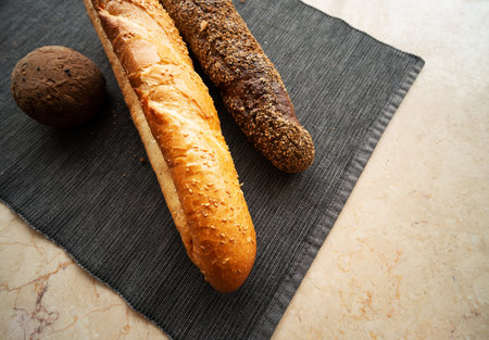 still-life with breads on table