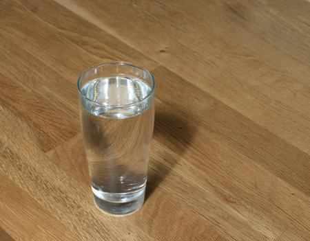 glass of water on table