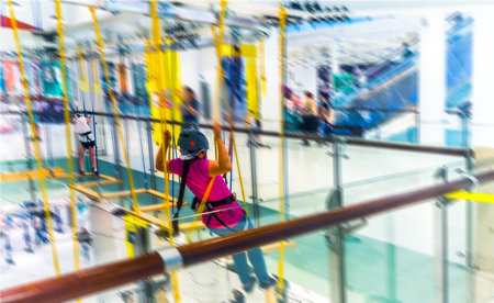 children on an extreme attraction
