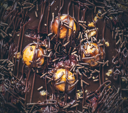 culinary art with its chocolate, marchpane and hazelnuts (cropping)